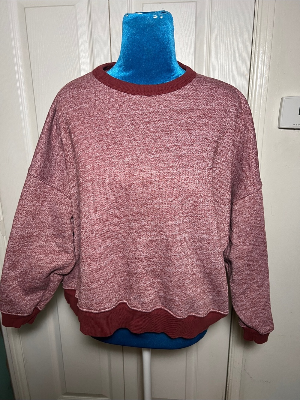The GREAT. Oversized Cropped Heathered Sweatshirt Women’s 2 Medium